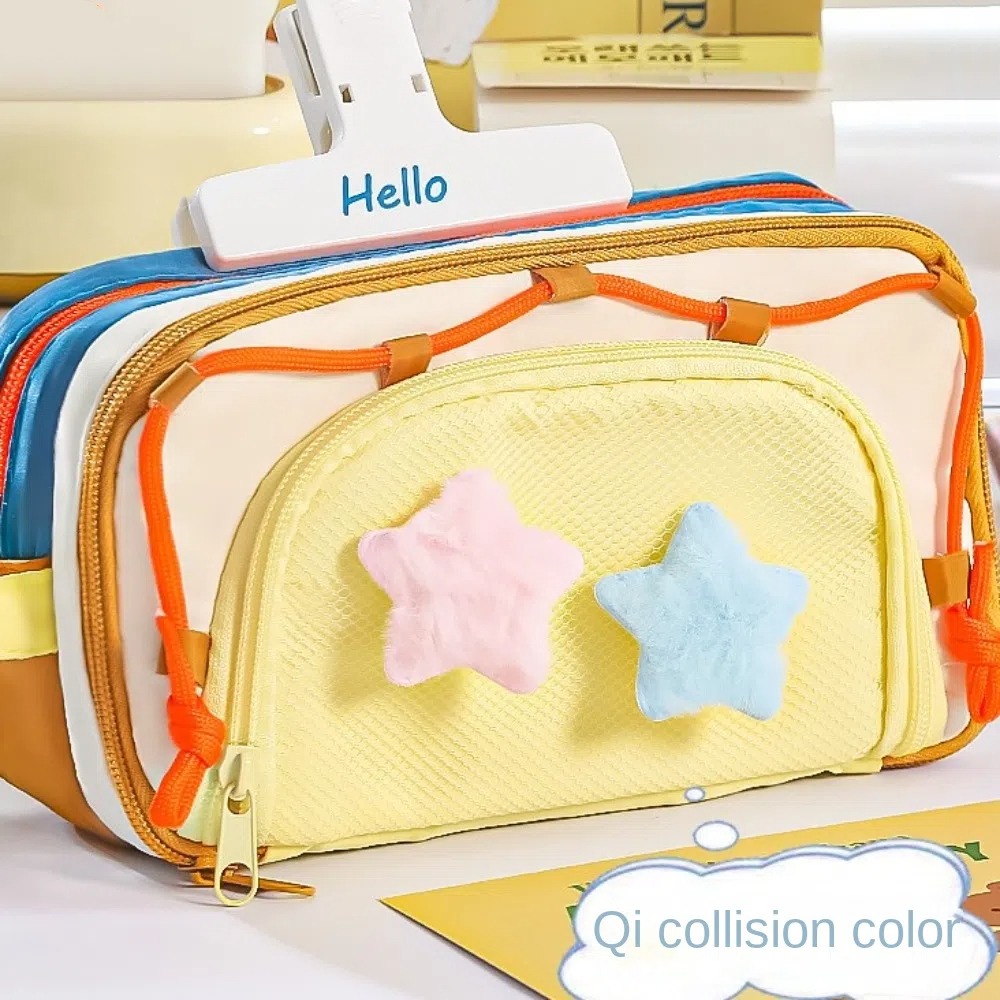 Aesthetic Large Pencil Case Pouch - حقيبة أدوات مكتبية متعددة الطبقات بتصميم