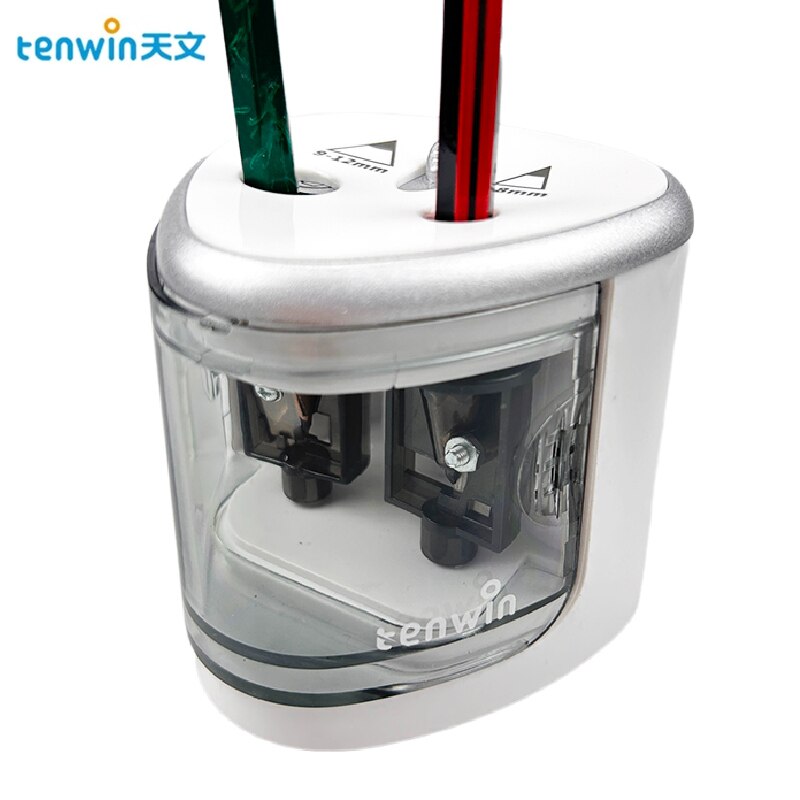 Electric Pencil Sharpener Usb - مبراة أقلام كهربائية أوتوماتيكية بفتحتين، أدوات