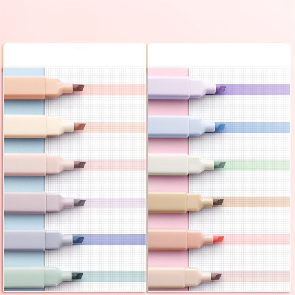 Pastel Highlighter Set Double Ended - مجموعة أقلام تحديد بألوان الباستيل الجميلة،