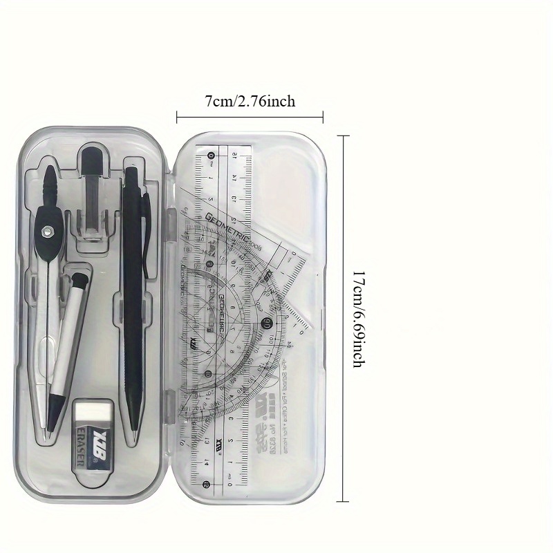 مجموعة بوصلة ومسطرة، مجموعة ال - مراجعة Math Geometry Set With Compass وسعره