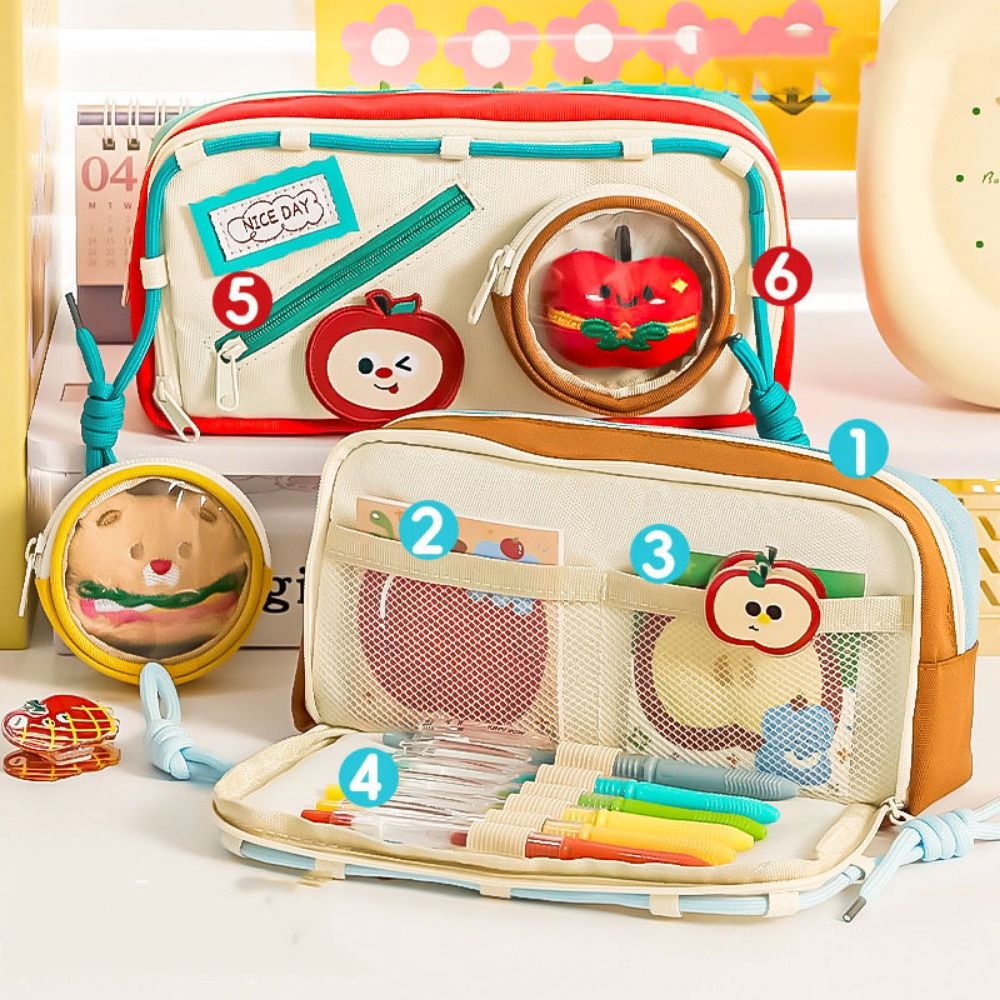 مقلمة همبرغر ذات سعة كبيرة، حا - مراجعة Aesthetic Large Pencil Case Pouch وسعره