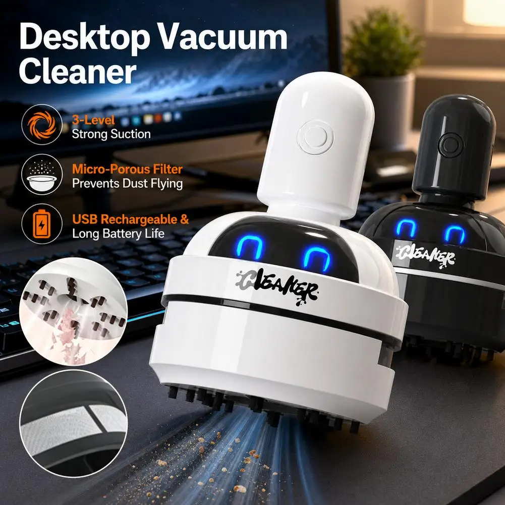 مكنسة كهربائية صغيرة قابلة لإع - مراجعة Mini Desktop Vacuum Cleaner For Eraser Dust وسعره