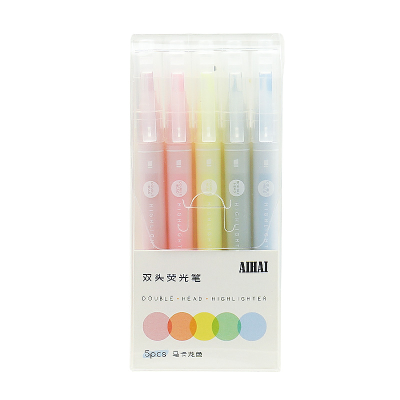 5 ألوان مزدوجة فريدة من نوعها  - مراجعة Pastel Highlighter Set Double Ended وسعره