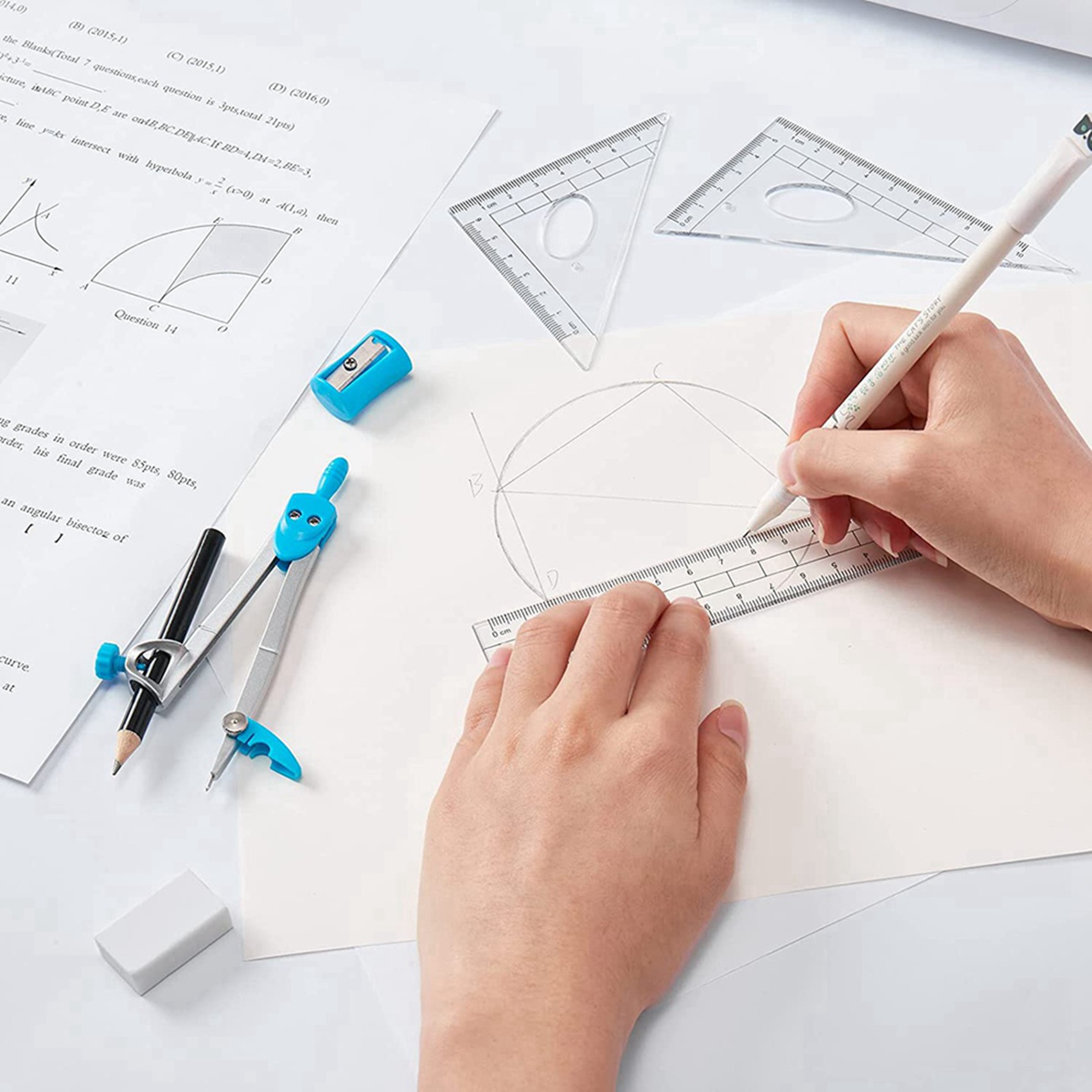 مجموعة أدوات رياضية فائقة الجو - مراجعة Math Geometry Set With Compass وسعره